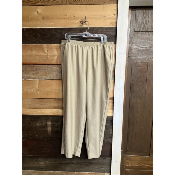 Alfred Dunner Womens Tan Elastic Waist Pull-On Dress Pants Size 18W - Picture 1 of 6